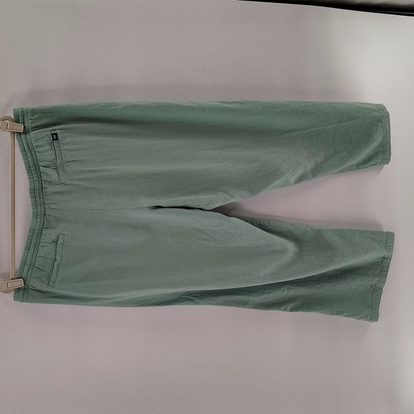 GAP Linen Blend Pants Size XL Green Baggy Lounge Elastic Waist Drawstring - Picture 3 of 5
